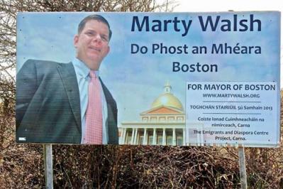 There was a very large billboard in Carna, Co. Galway, this spring celebrating Boston’s Irish Mayor Marty Walsh. The Connemara area will be thrilled to have him visit this autumn.
